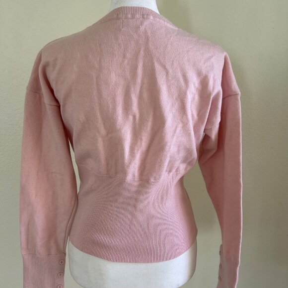 Cotton On Cardigan Women’s SZ M Pink Button Up Sweater Long Sleeve Button Cuff - Picture 4 of 12